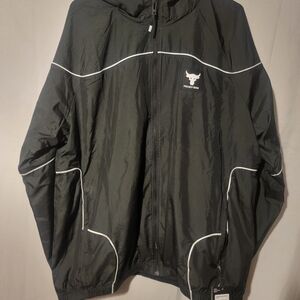 Under Armour Project Rock Brahma Jacket Black White Mens Size XL